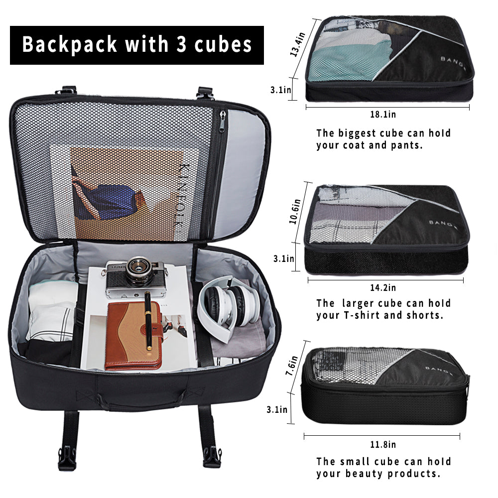 BANGE Men's 40-Liter Travel Backpack, FAA Flight-Approved Weekender Bag (3-Compartment Backpack) 2