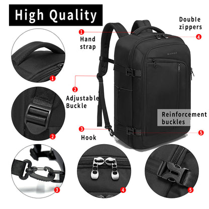BANGE Men's 40-Liter Travel Backpack, FAA Flight-Approved Weekender Bag (3-Compartment Backpack) 6
