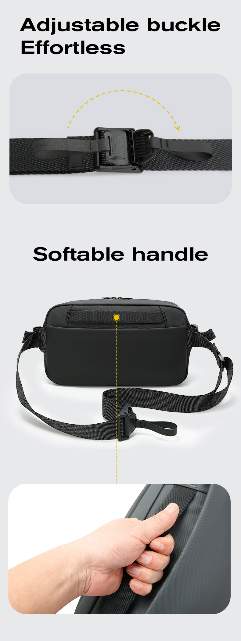 BANGE Minimalist Waterproof Urban Crossbody Shoulder Bag for Commuting/Travel 6
