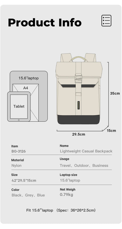 BANGE NEWS Waterproof, lightweight roll-top backpack for the way to school 5