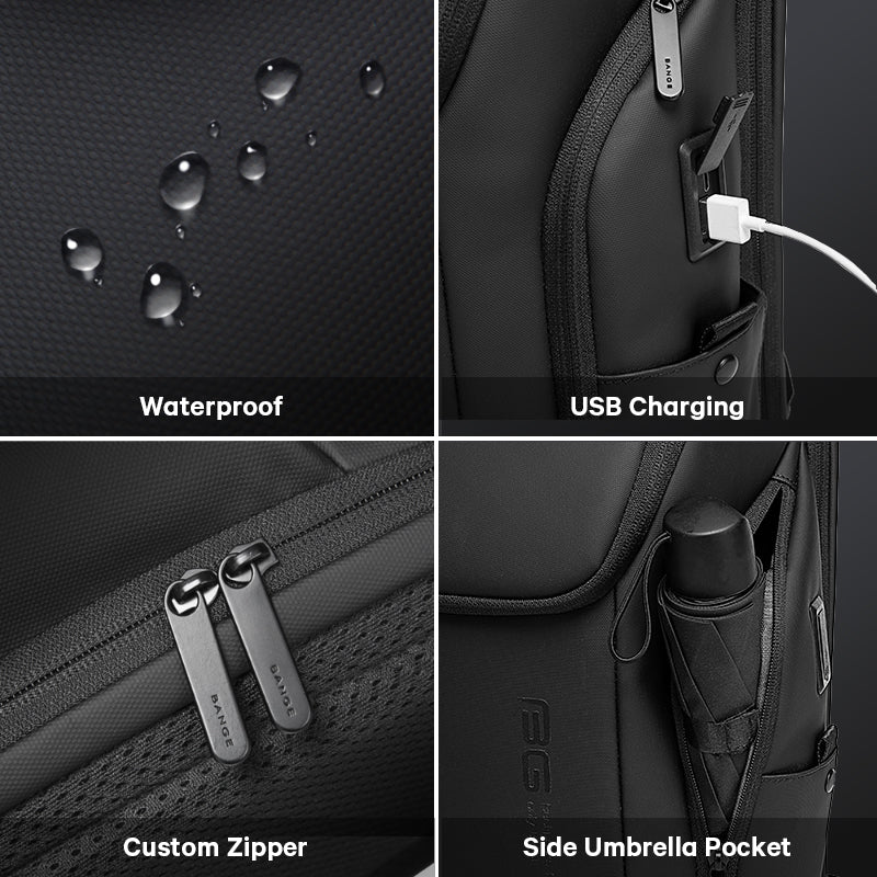BANGE New USB Charging Port Fits 15.6 Inch Laptop Backpack for Men 5