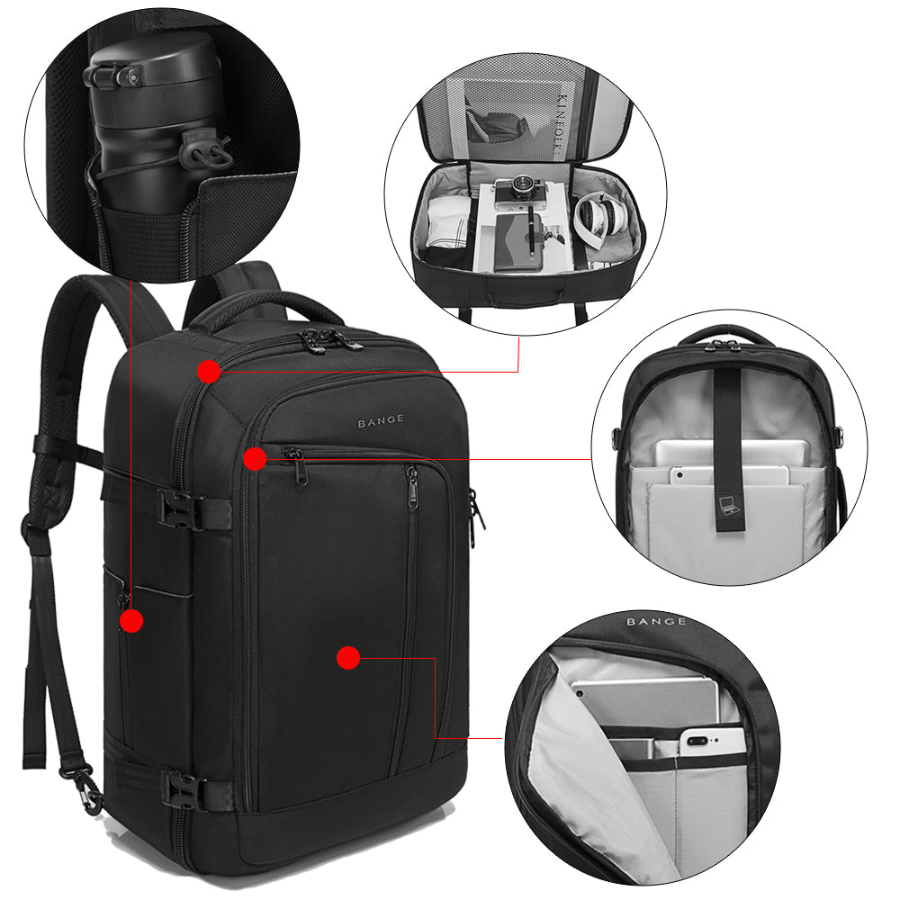 BANGE Overnight Travel Backpack, 40-Liter Weekend Bag with FAA Flight Approval 4