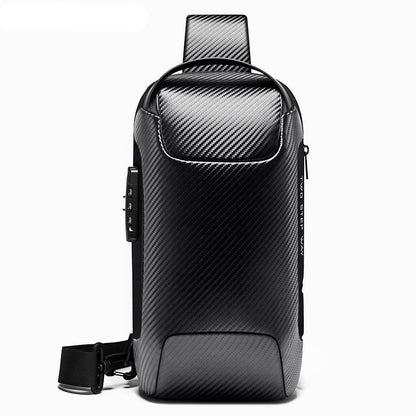 BANGE Sling Backpack, Anti-theft Carbon Fiber Messenger Bag 8