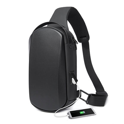 BANGE Sling Bag Waterproof Shell Crossbody Bag Backpack for Men with USB Charging Port 1