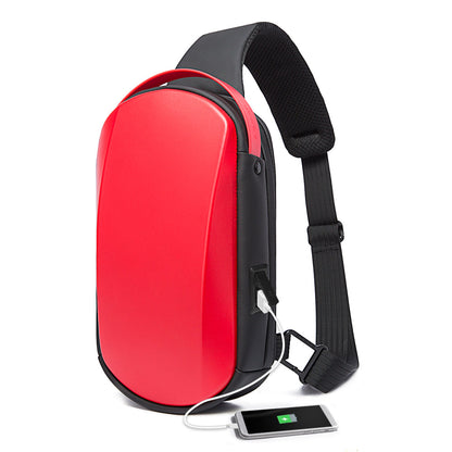 BANGE Sling Bag Waterproof Shell Crossbody Bag Backpack for Men with USB Charging Port 10