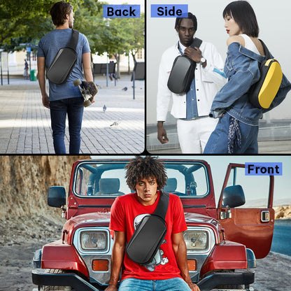 BANGE Sling Bag Waterproof Shell Crossbody Bag Backpack for Men with USB Charging Port 7