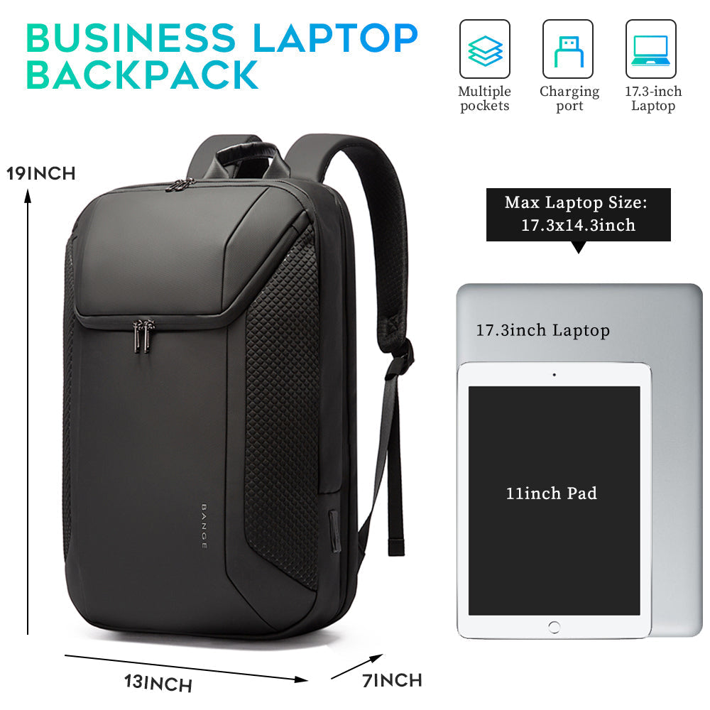 BANGE Smart Business Laptop Backpack, Waterproof, Fits 15.6-17.3 Inch Laptops with 3.0 USB Charging Port for Men and Women 4