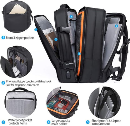 BANGE Weekender Carry-On Backpack, 45L Expandable Travel Backpack for Airplanes, Convertible Backpack Briefcase for Travel, Water-Resistant 17.3" Laptop Backpack for Men and Women… 1
