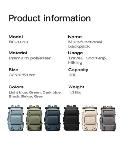BANGE multifunctional travel backpack with removable anti-theft protection and shoe compartments 3