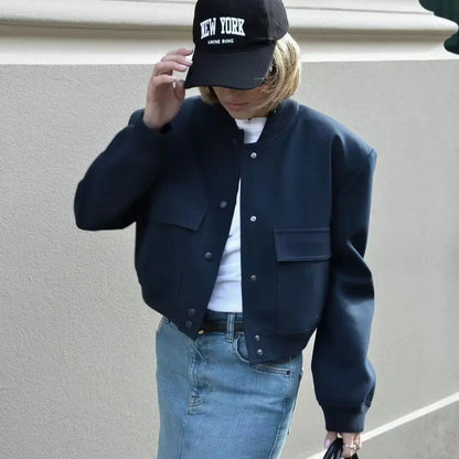 BELLA | Crop Long Sleeve  Bomber Jacket 5