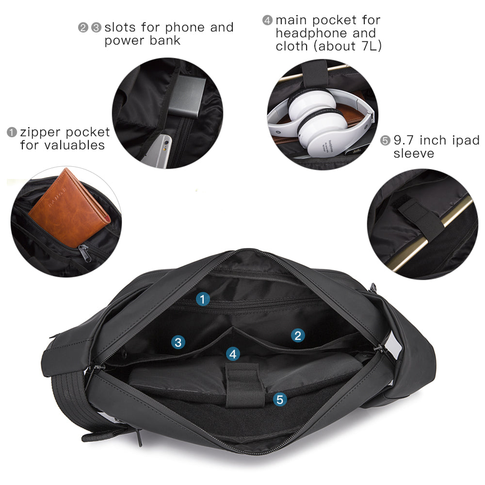 Bange New Sling Bag, Waterproof Travel Crossbody for Men 3