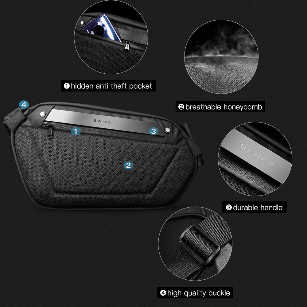 Bange New Sling Bag, Waterproof Travel Crossbody for Men 5