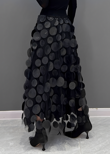  LAURA | Black Skirt with Dots-4