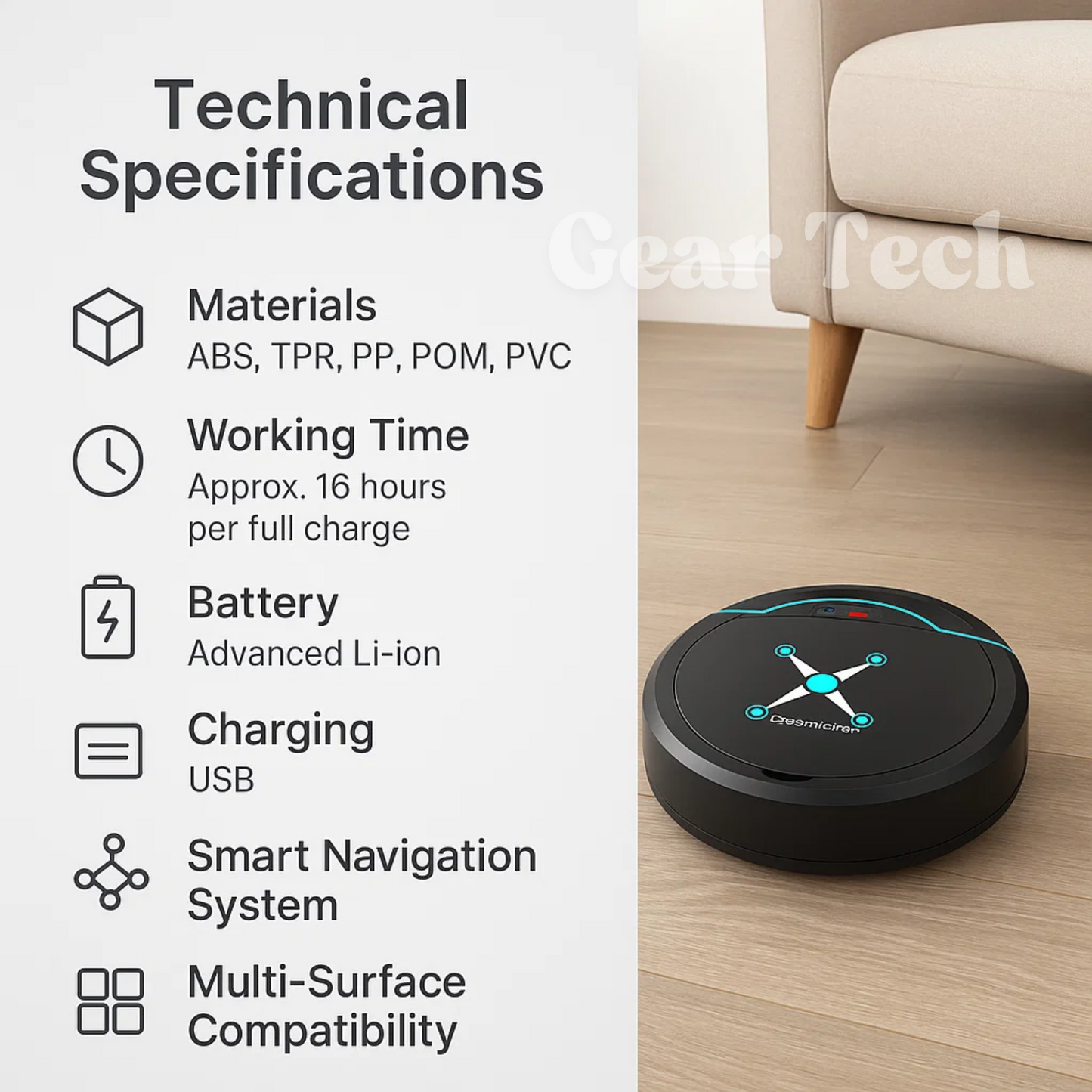 Best Rated Automatic Robot Vacuum Autonomous Top rated Vaccum Cleaner and Mop 2