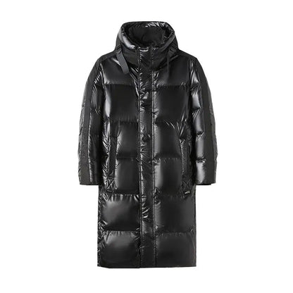 Black winter down jacket for men | with hood 1
