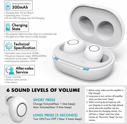 Bluetooth Hearing Aids with App Control – Rechargeable, Compact Design for Enhanced Sound Clarity and Multiple Listening Modes 1