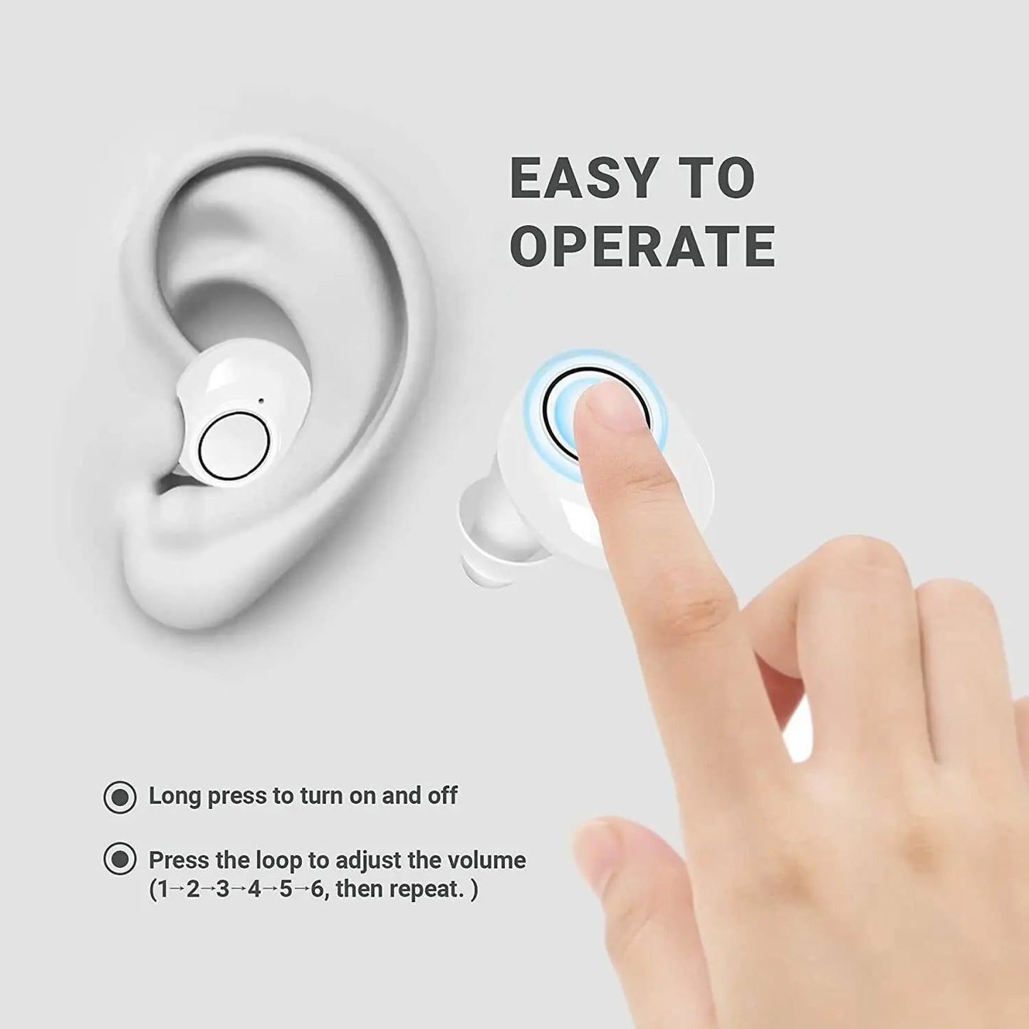 Bluetooth Hearing Aids with App Control – Rechargeable, Compact Design for Enhanced Sound Clarity and Multiple Listening Modes 4