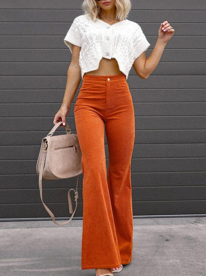 BRIANA | Trendy Flared Corduroy Pants-2