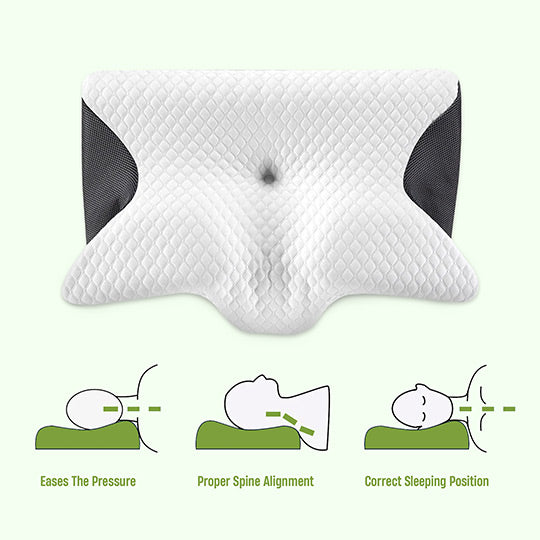 Butterfly Memory Foam Neck Pillow with Armrests for Side & Back Sleepers 2