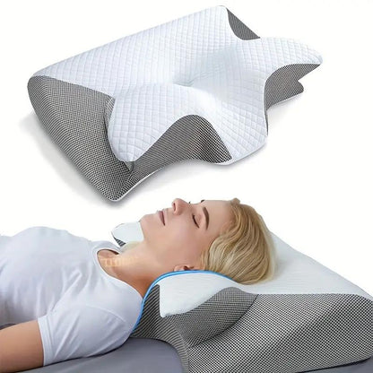 Butterfly Memory Foam Neck Pillow with Armrests for Side & Back Sleepers 6