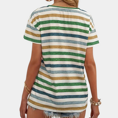  GABBY | Casual Striped Women's T-shirt-3