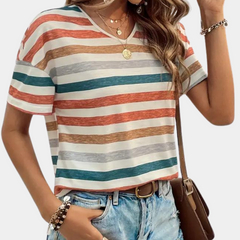  GABBY | Casual Striped Women's T-shirt-4