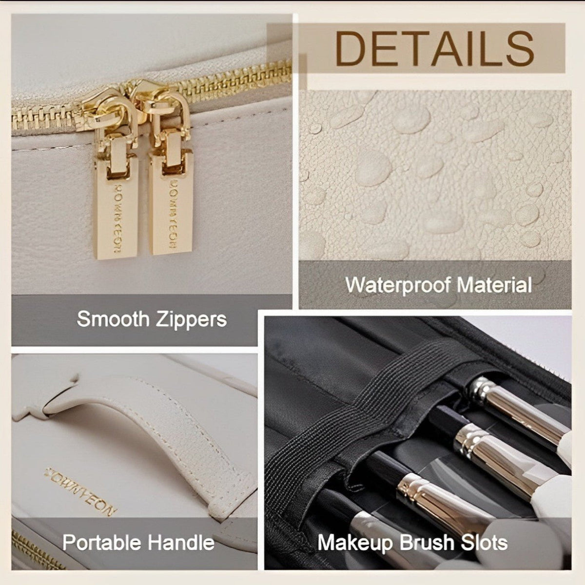 Dalia | Women's Deluxe Leather Travel Makeup Bag 2