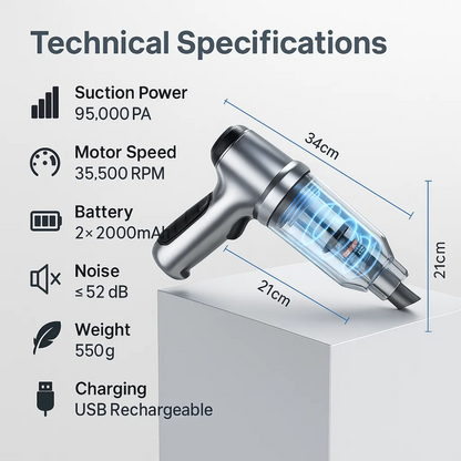 Car Vacuum Cleaner - Powerful and Compact Car Vac for Quick Cleaning 6