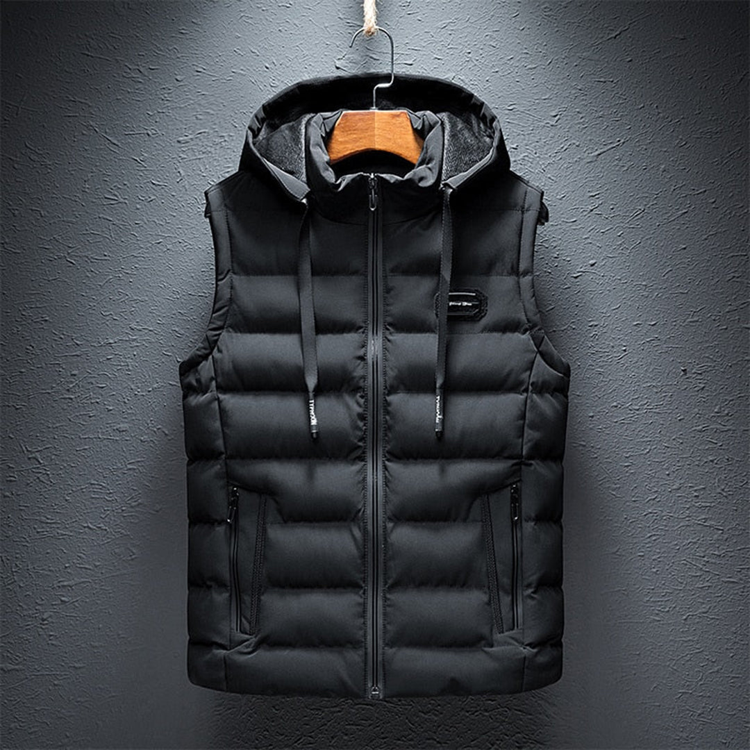 Falco Bodywarmer | Casual padded body warmer with hood for men-3