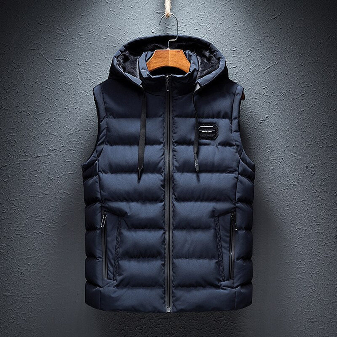 Falco Bodywarmer | Casual padded body warmer with hood for men-4