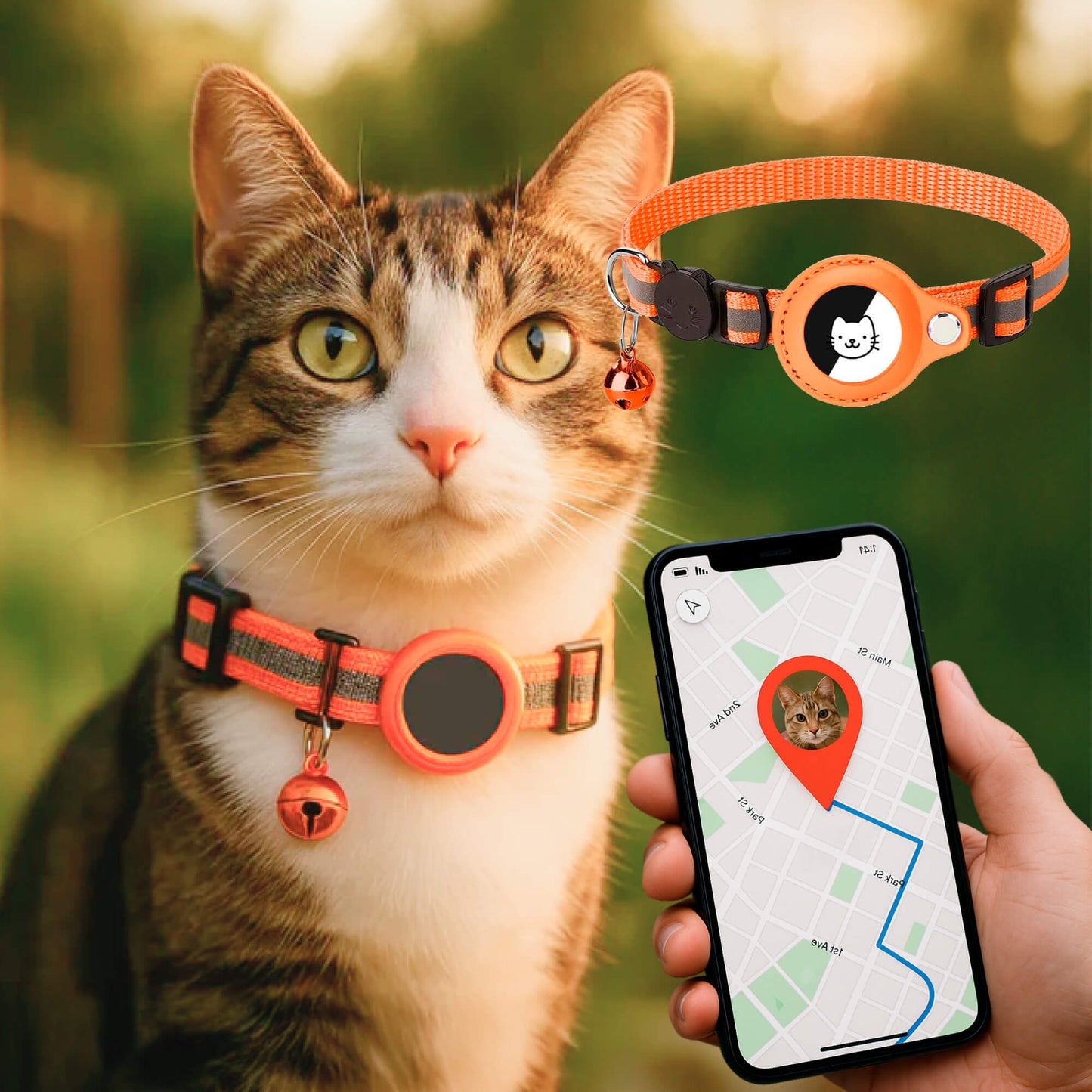 Cat GPS Tracker Collar | Quick Release Closure, Reflective Design & Durable for Outdoor Safety Adventures 13