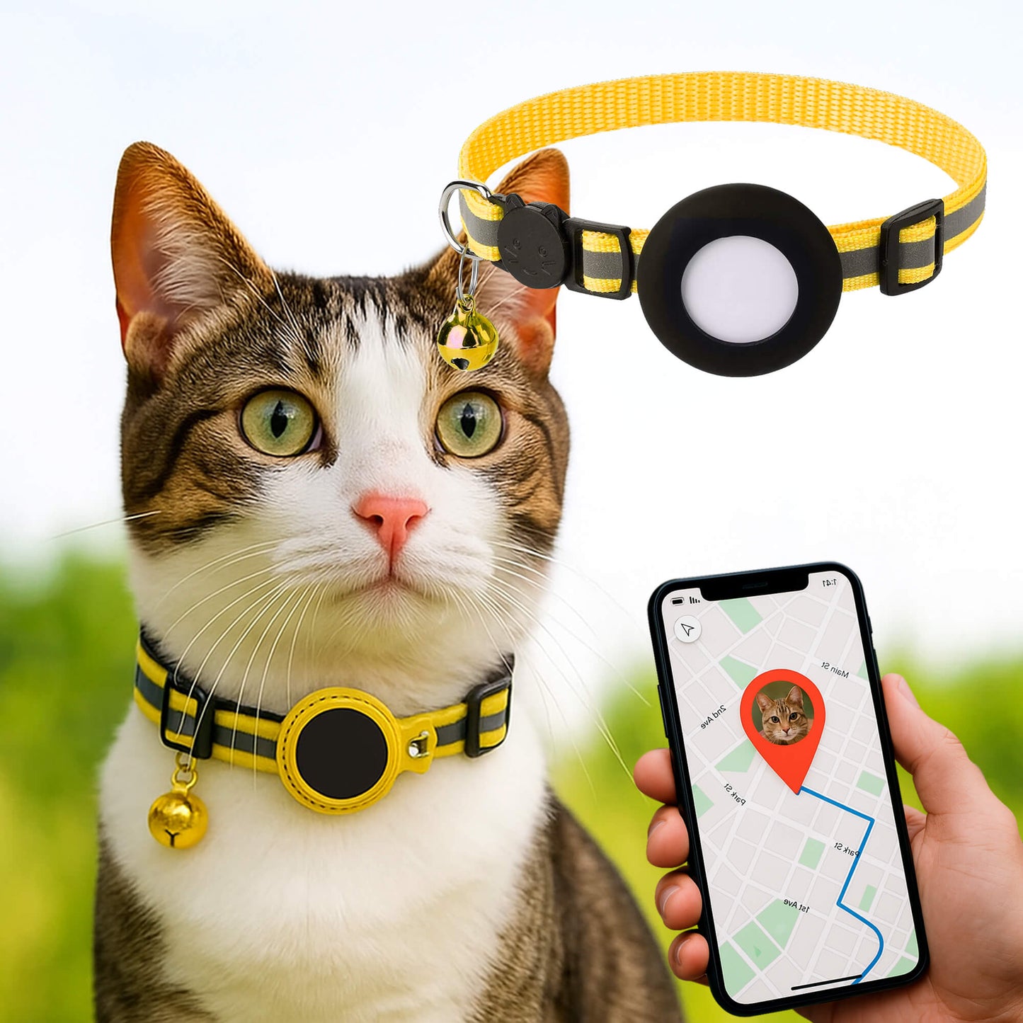 Cat GPS Tracker Collar | Quick Release Closure, Reflective Design & Durable for Outdoor Safety Adventures 14