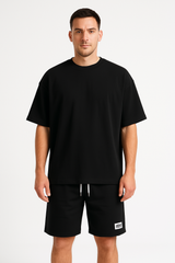  Men’s Athletic Set – Relaxed Fit – Short Sleeve Top & Drawstring Shorts – Breathable Cotton-1