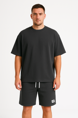  Men’s Athletic Set – Relaxed Fit – Short Sleeve Top & Drawstring Shorts – Breathable Cotton-3