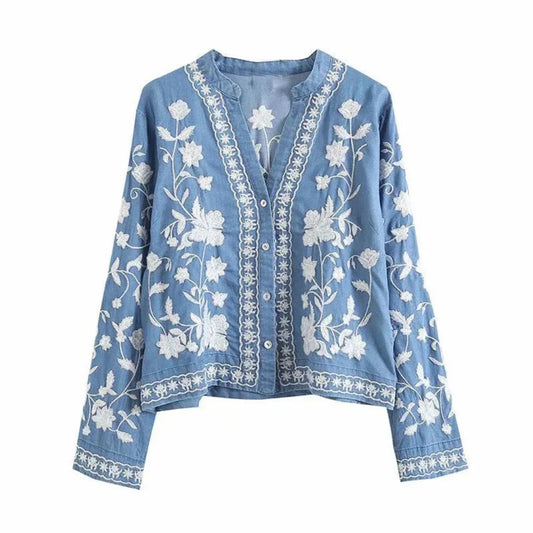 Cheyenne | Women's Flower Button Down Cardigan | Short 0