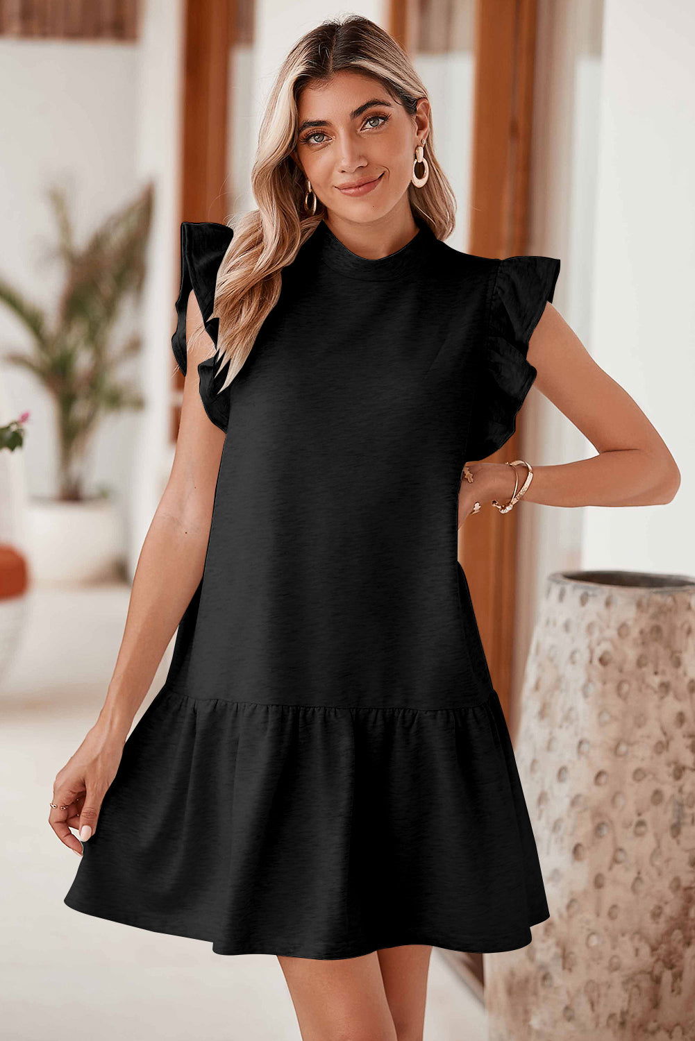  Chic Round Neck Shift Dress for Effortless Style-3