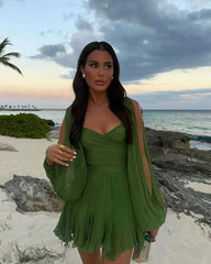  Chic Short Sundress by AMY ROSE - Effortless Elegance Awaits!-2