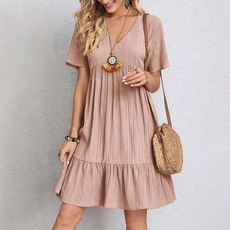  Chic and Comfy: V-Neck Mini Dress by ALIRA-6