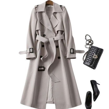 Christai | Women's Long Trench Coat | Buttoned Down Jacket 3