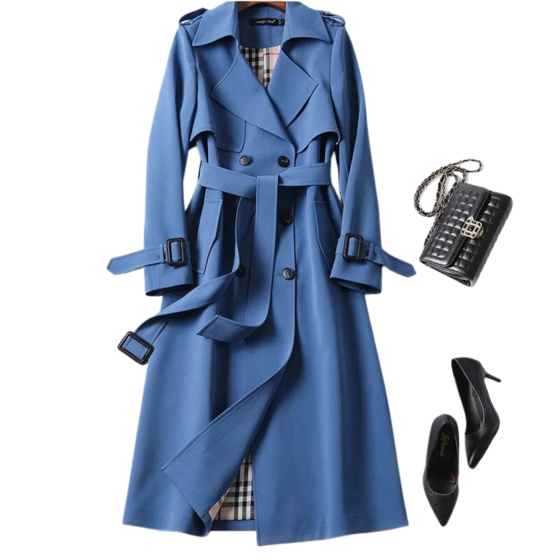 Christai | Women's Long Trench Coat | Buttoned Down Jacket 4