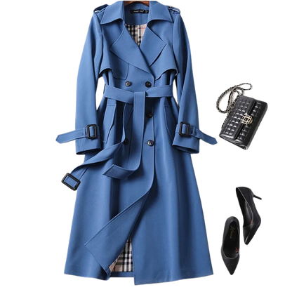 Christai | Women's Long Trench Coat | Buttoned Down Jacket 4