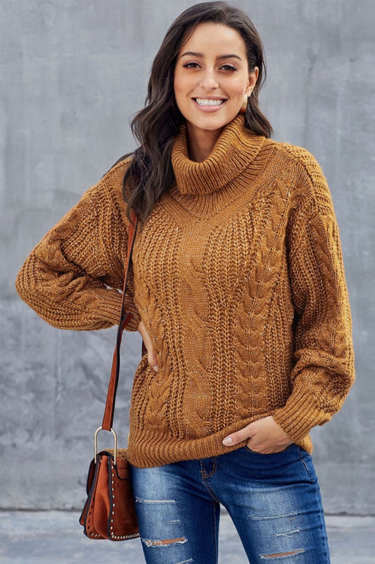 Chunky cable knit sweater for women | Turtleneck 0