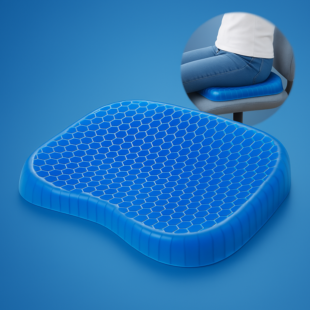 ComfortGel Orthopedic Gel Seat Cushion | Pressure Relief - Tailbone Pain - Lower Back Support - For Office Chair - Car - Wheelchair Use 0