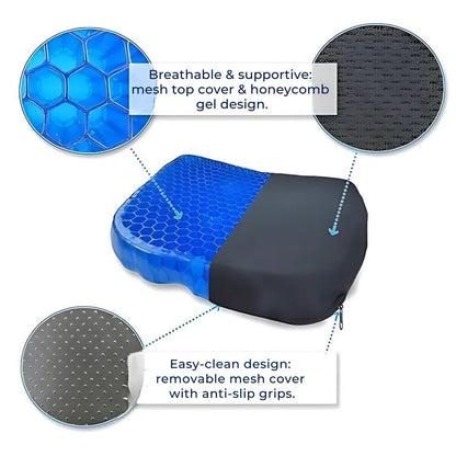 ComfortGel Orthopedic Gel Seat Cushion | Pressure Relief - Tailbone Pain - Lower Back Support - For Office Chair - Car - Wheelchair Use 4