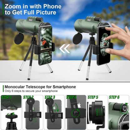 Compact 600x Ultra-Zoom Monocular | HD Lens, Lightweight & Perfect for Hiking, Birdwatching, and Sports Events 5