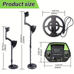 Compact metal detector with 20 cm coil for an exact treasure hunt outdoors, user-friendly, versatile detection 3