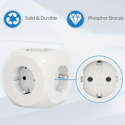 Compact portable power plug -in cubes with 5 electrical connections - light and safe for home, office and travel 4