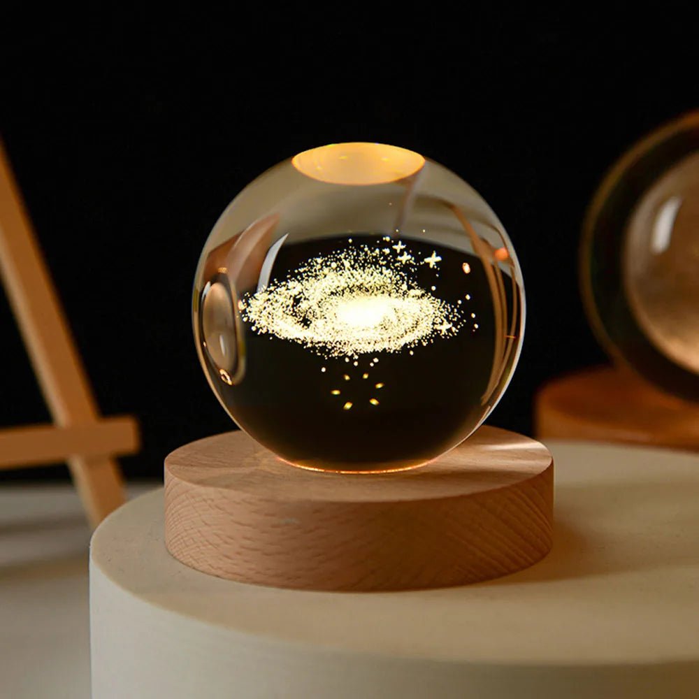 Crystal clear globe of the solar system 0