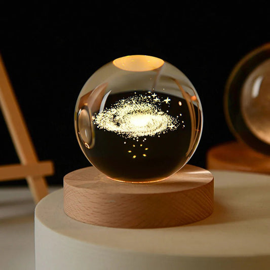 Crystal clear globe of the solar system 0