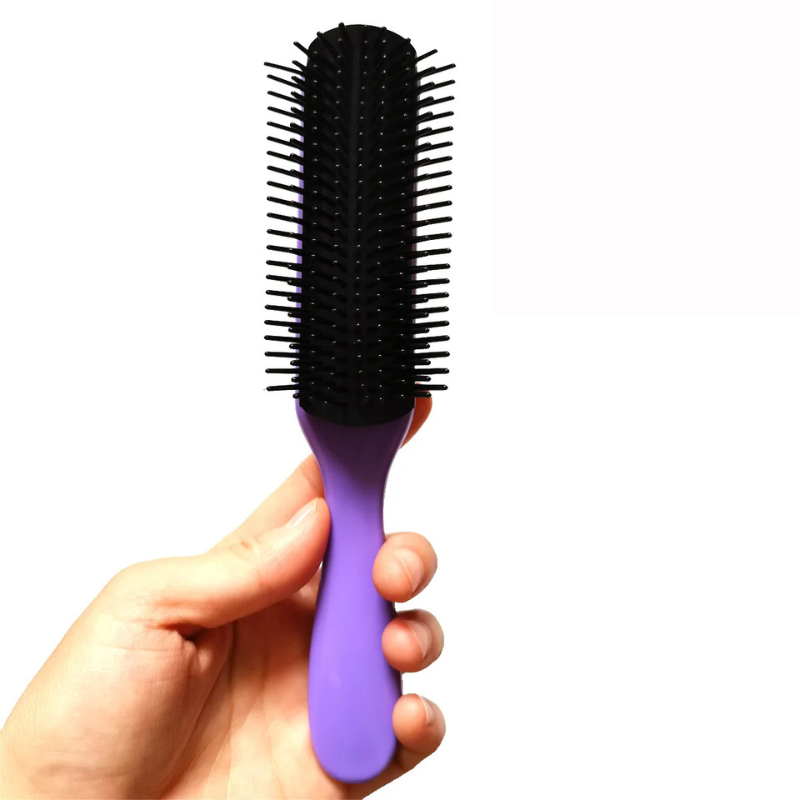 CurlEase - 9-Row Detangling Brush for Straight & Curly Hair 6